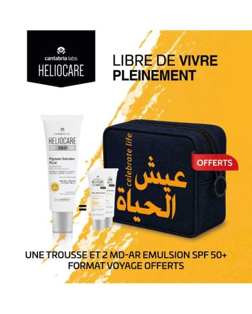 Offre Heliocare 360 Pigment Solution Fluid SPF 50 + 2MD Ar Emulsion + Trousse Offerts Cantabria