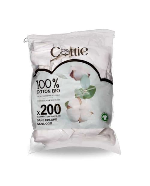 200 Rectangles de Coton 100% Bio Cottie