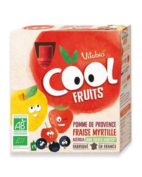 Cool Fruits Pomme Fraise Myrtille Acerola Boite de 4 Vitabio