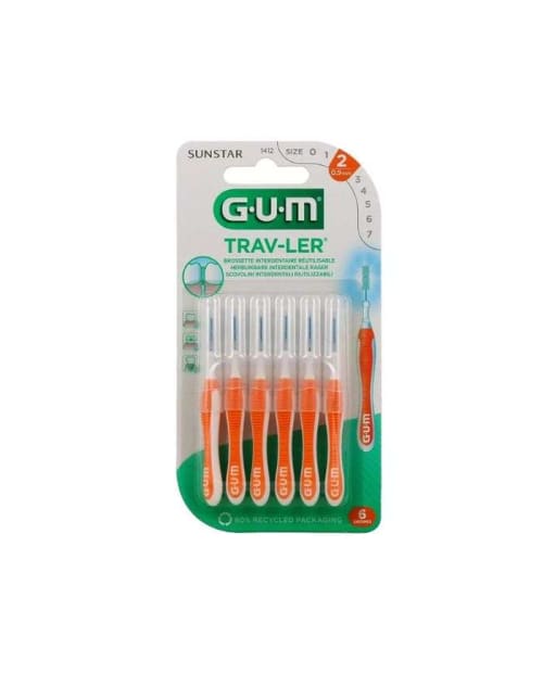 6 Brossettes Interdentaires Ultra Fine 0.9 Mm Ref 1412 GUM