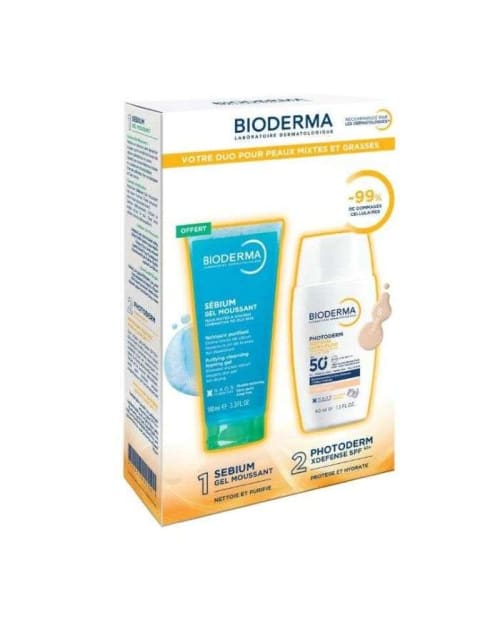Offre Photoderm Xdefense Ultra Fluid SPF 50+ Teinte 01 40 ml + Sebium Gel Moussant Offert Bioderma