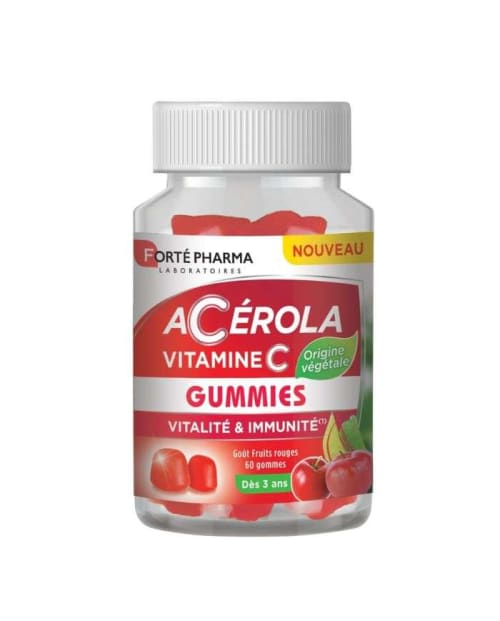 Acerola Vitamine C 60 Gommes Goût Fruits Rouges Forte Pharma