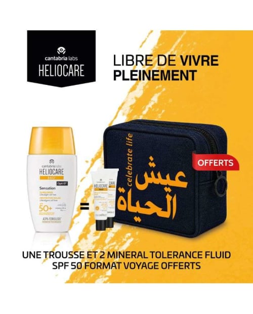 Offre Heliocare 360 Sensation SPF50+ Ultra Light 50 ml + 2 Mini Minirale + Trousse Offerts Cantabria