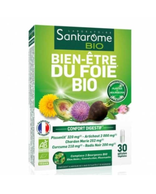 Bien Etre du Foie 30 Gélules Santarome Bio