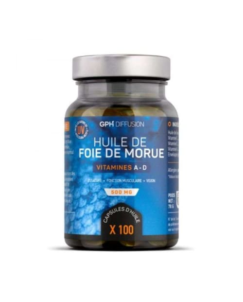 Gph Huile de Foie de Morue 500 mg 100 Capsules Gph Diffusion