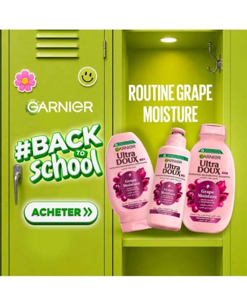 Ultra Doux Pack Grape Moisture pour Cheveux Deshydrates Garnier