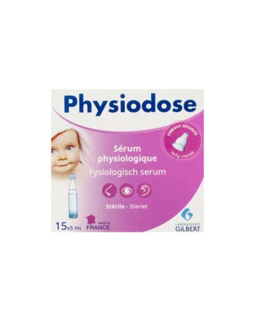 Physiodose Sérum Physiologique Saline Solution 15*5 ml Gilbert