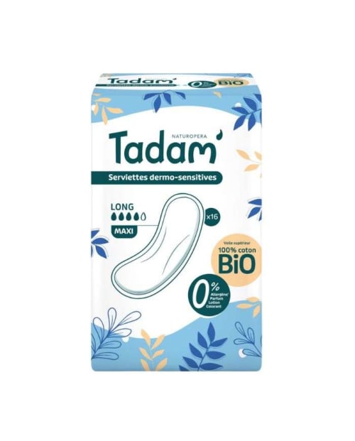 Serviettes Dermo-Sensitives Long Maxi *16 Tadam