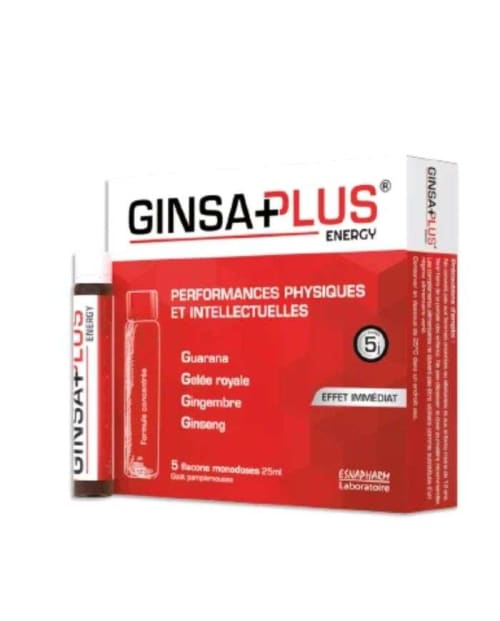 Winner Ginsa Plus Energyshot 5 Flacons Monodoses 25 ml Goût Argumes Winner Natural Sport Nutrition