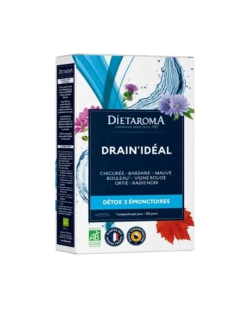 Drain Ideal Detox 5 Emonctoires Bio 20 Ampoules Dietaroma