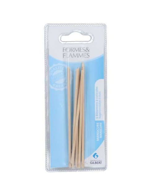 Repousse Peaux Batonnets Manucure Etui de 6 Formes et Flammes