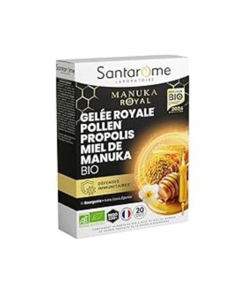 Manuka Royal Gelee Royal Pollen 20 Ampoules 10 ml Santarome Bio