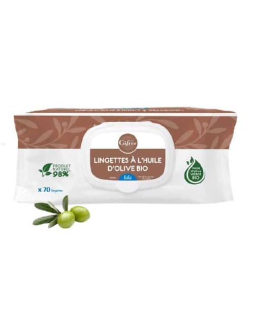 Lingettes Nettoyantes à L’huile D’olive Bio 70 Lingettes Gifrer