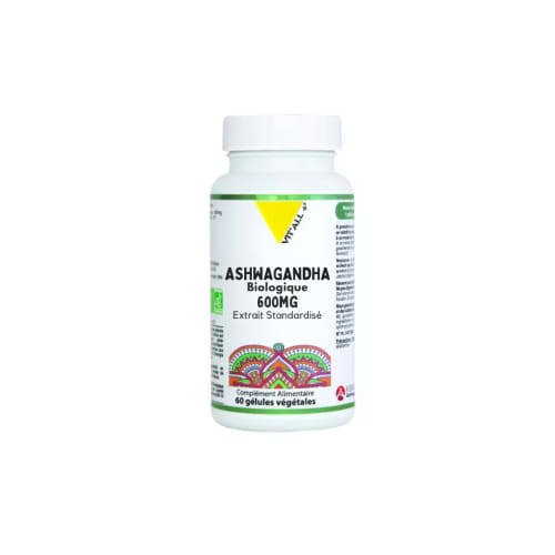 Vitall + Ashwagandha Biologique 600 mg 60 Gélules Vit'All+