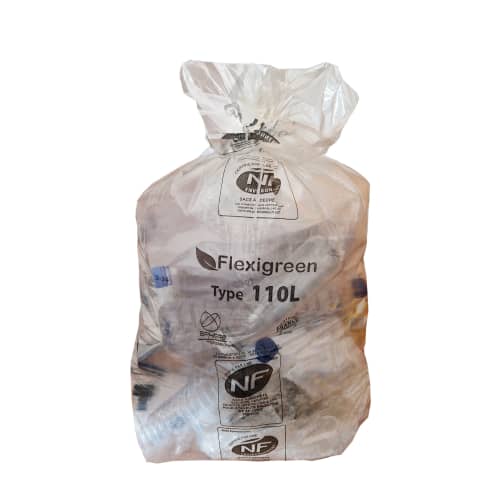Sacs poubelle 100L Transparent 30µ photo du produit front L