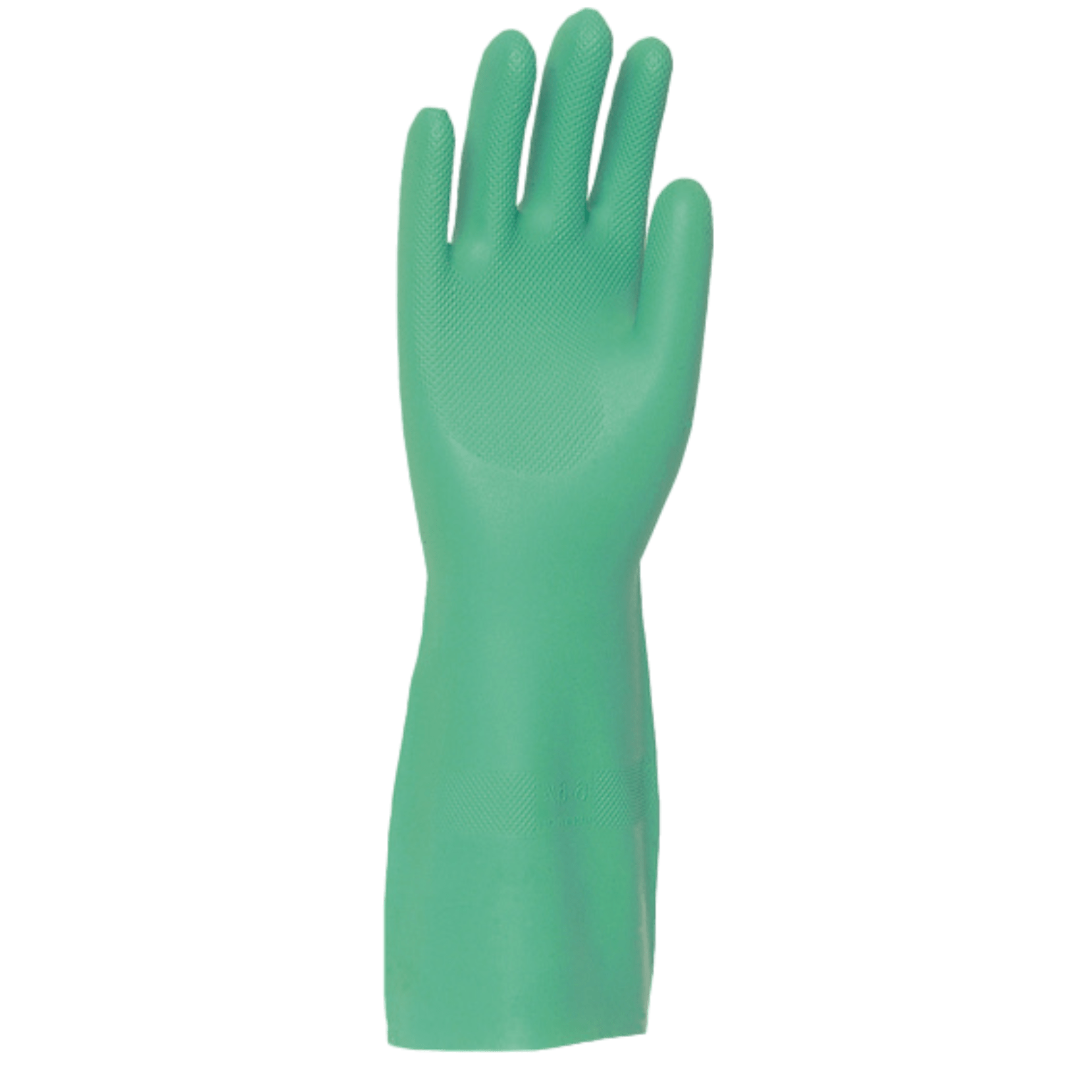 Gant protection chimique nitrile lourd vert flocké coton 41cm taille 10 photo du produit