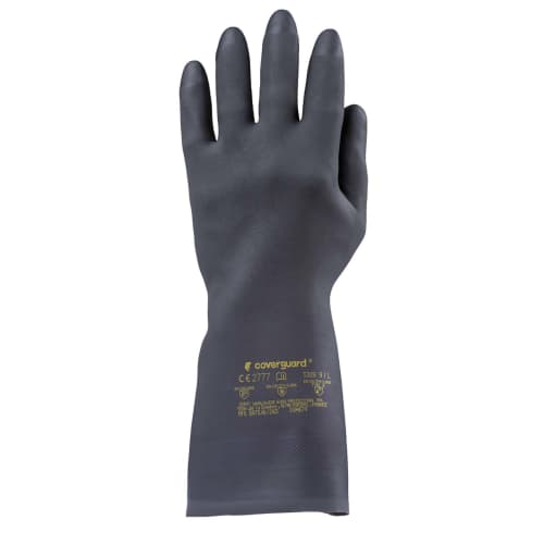 Gant de protection chimique Coverguard néoprène noir flocké coton 31cm taille 9 photo du produit front L