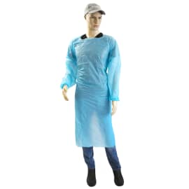 Blouse Sarrau PE bleu à liens et manches longues Paredes