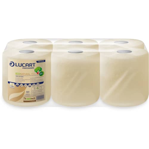 Essuyage havane dévidage central Ecolabel Lucart 450 formats 18,5 x 24 cm photo du produit front L