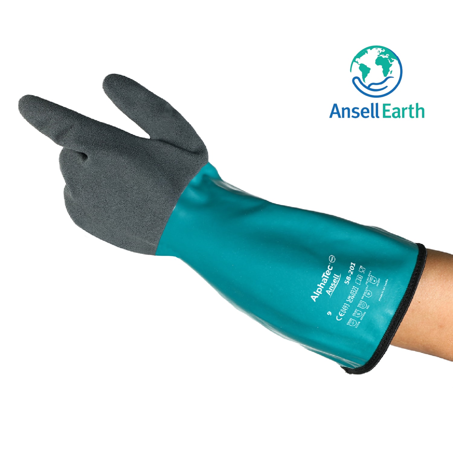 ANSELL GANTS RÉSISTANTS AUX COUPURES, TAILLE 9, BLEU, NYLON/DOUBLURE EN  ÉLASTHANNE/NITRILE - Gants antistatiques - ANL11925-9