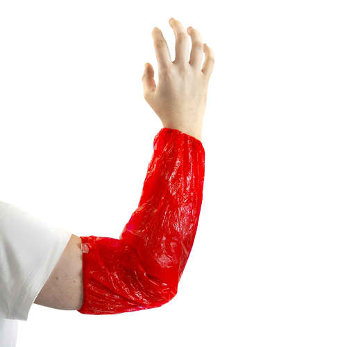 Manchette PE Paredes 15 µm rouge 37x20 cm taille M photo du produit front L