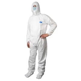 Combinaison de protection Indutex Tyvek stérile ETO avec cagoule blanc taille L photo du produit