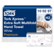 Essuie-mains plié TAD blanc 21 x 34 cm Ecolabel Tork photo du produit video S