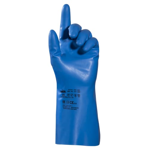 Gant de protection chimique nitrile Ultranitril 472 non supporté bleu taille 8 photo du produit