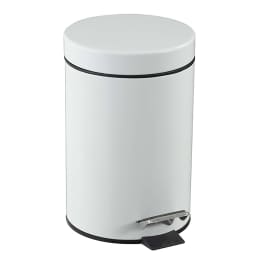 Poubelle métal à pédale 3L blanc Rossignol
