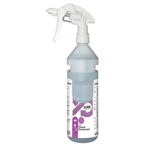 Vaporisateur vide sérigraphié SURE Cleaner Disinfectant 750ml photo du produit front L
