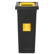 Poubelle PP recyclé Fit avec insert Ecogreen 50L noir/jaune Tampel photo du produit