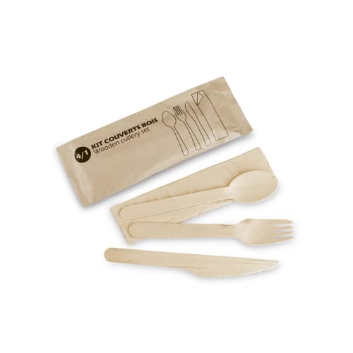 Kit couverts 4-en-1 bois Alphaform photo du produit front L