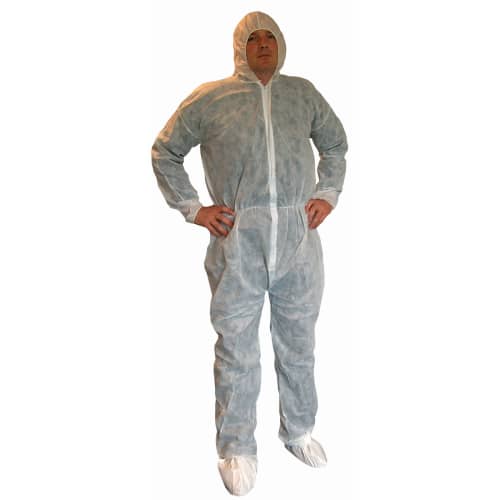 Combinaison de travail Poligard Indutex PLP 40g/m² cagoule blanc taille XXXL photo du produit front L