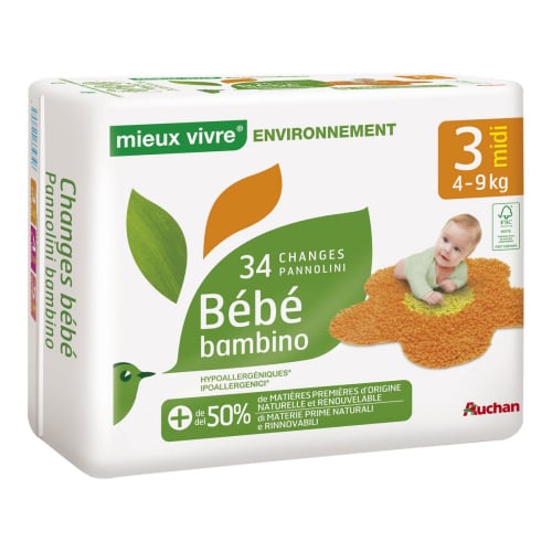 Change bébé Baby Ecologique Midi 4/9kg Mieux Vivre photo du produit front L