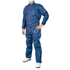Combinaison de travail Poliguard PLP 70g/m² col Mao 2 poches élastiques poignets tailles chevilles bleu