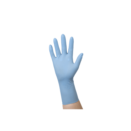 Gant à usage unique nitrile Medicom Coverfeel Care long bleu non poudré  Manchettes Longues taille XL photo du produit front L