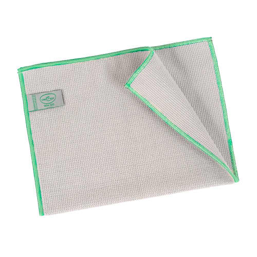 Essuyage microfibre Mini 320 gris surjet vert 23 x 35 cm Decitex photo du produit front L