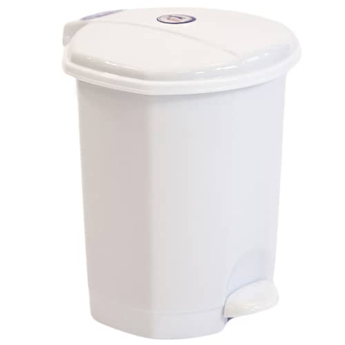 Poubelle plastique à pédale 5L blanc ROSSIGNOL photo du produit front L