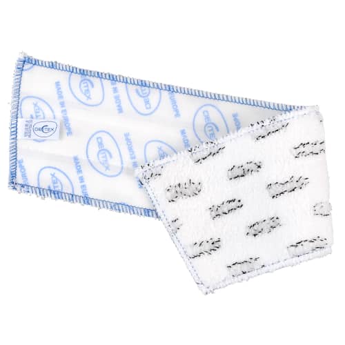 Bandeau de lavage microfibre DX1 blanc impression bleue 44 x 11,5 cm Decitex photo du produit front L