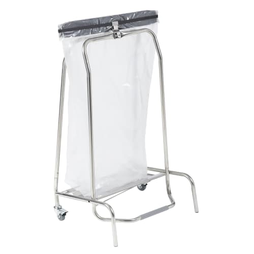 Support sac mobile inox à clapet 110L Rossignol photo du produit front L