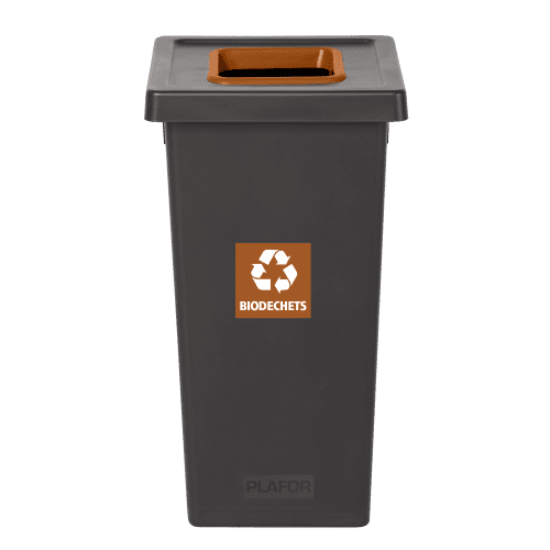 Poubelle PP recyclé Fit avec insert Ecogreen 70L noir/marron Tampel photo du produit front L