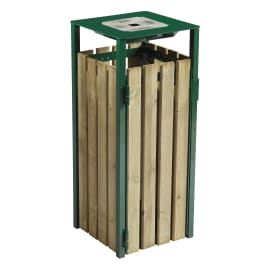 Corbeille bois Eden avec cendrier 1,5L vert mousse Rossignol