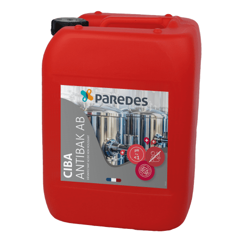 Désinfectant acide non moussant Paredes CIBA ANTIBAK AB bidon de 22kg photo du produit front L