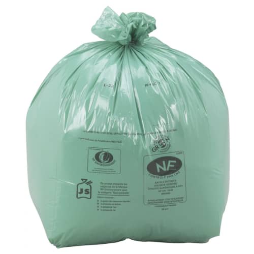 Sacs poubelle NFE 50L vert 30µ lien classique GREEN Green Bag photo du produit front L