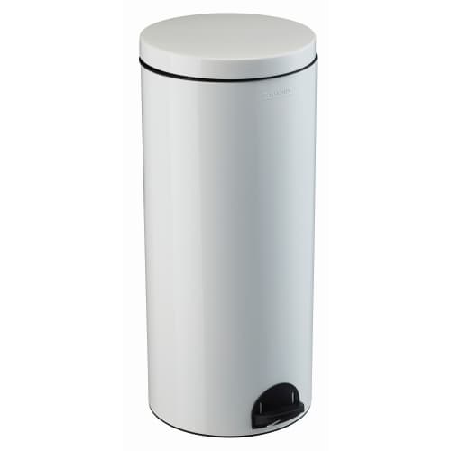 Poubelle métal à pédale 30L blanc laqué Rossignol photo du produit front L