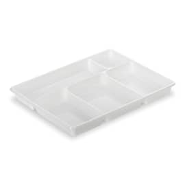 Plateau repas plastique Alphaform 5 compartiments blanc 290 x 224mm