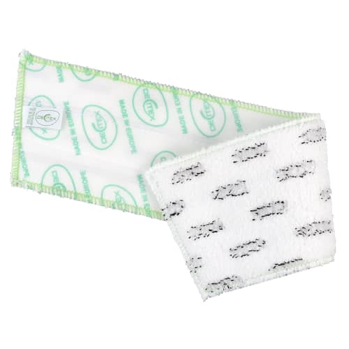Bandeau de lavage microfibre DX1 blanc impression verte 44 x 11,5 cm Decitex photo du produit front L