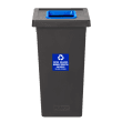 Poubelle PP recyclé Fit avec insert Ecogreen 70L noir/bleu Tampel photo du produit