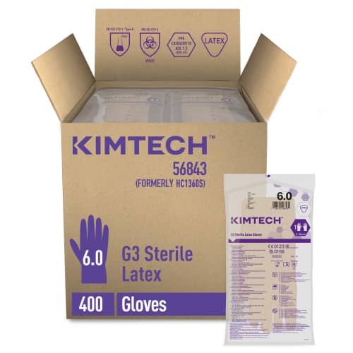 Gant de protection chimique latex stérile Kimtech Pure G3 30cm taille 6 photo du produit front L