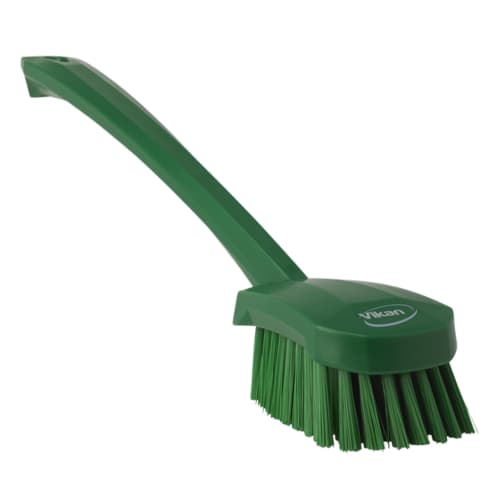Brosse à main fibres médium alimentaire PLP 41,5cm vert Vikan photo du produit front L